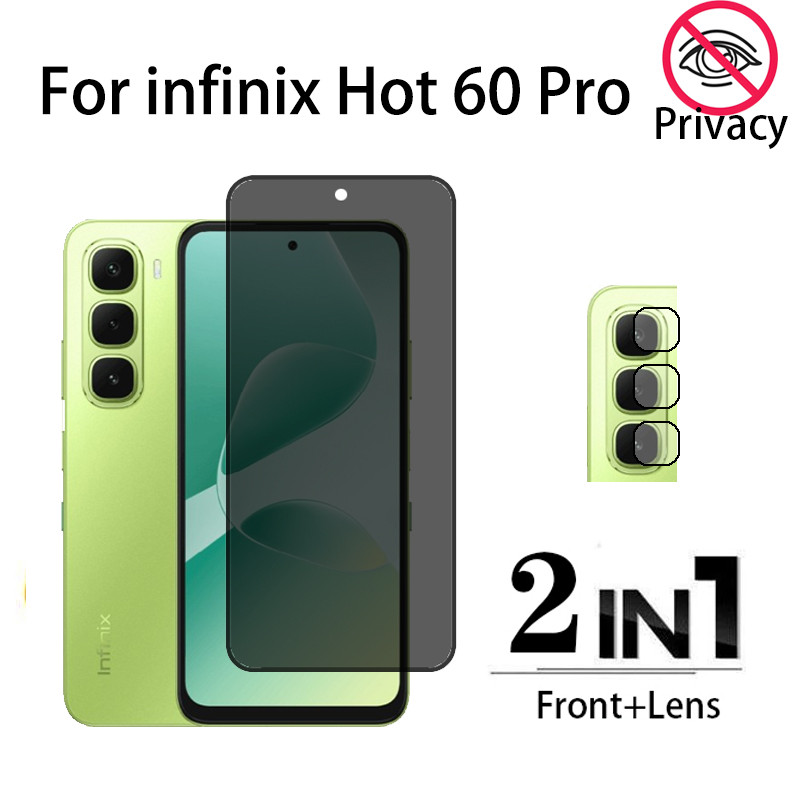 2 Em 1 Película infinix Hot 60 Pro Tela Anti-Espionagem De Vidro Para infinix Hot 40i 60i 60 Note GT 30 VIP Pro