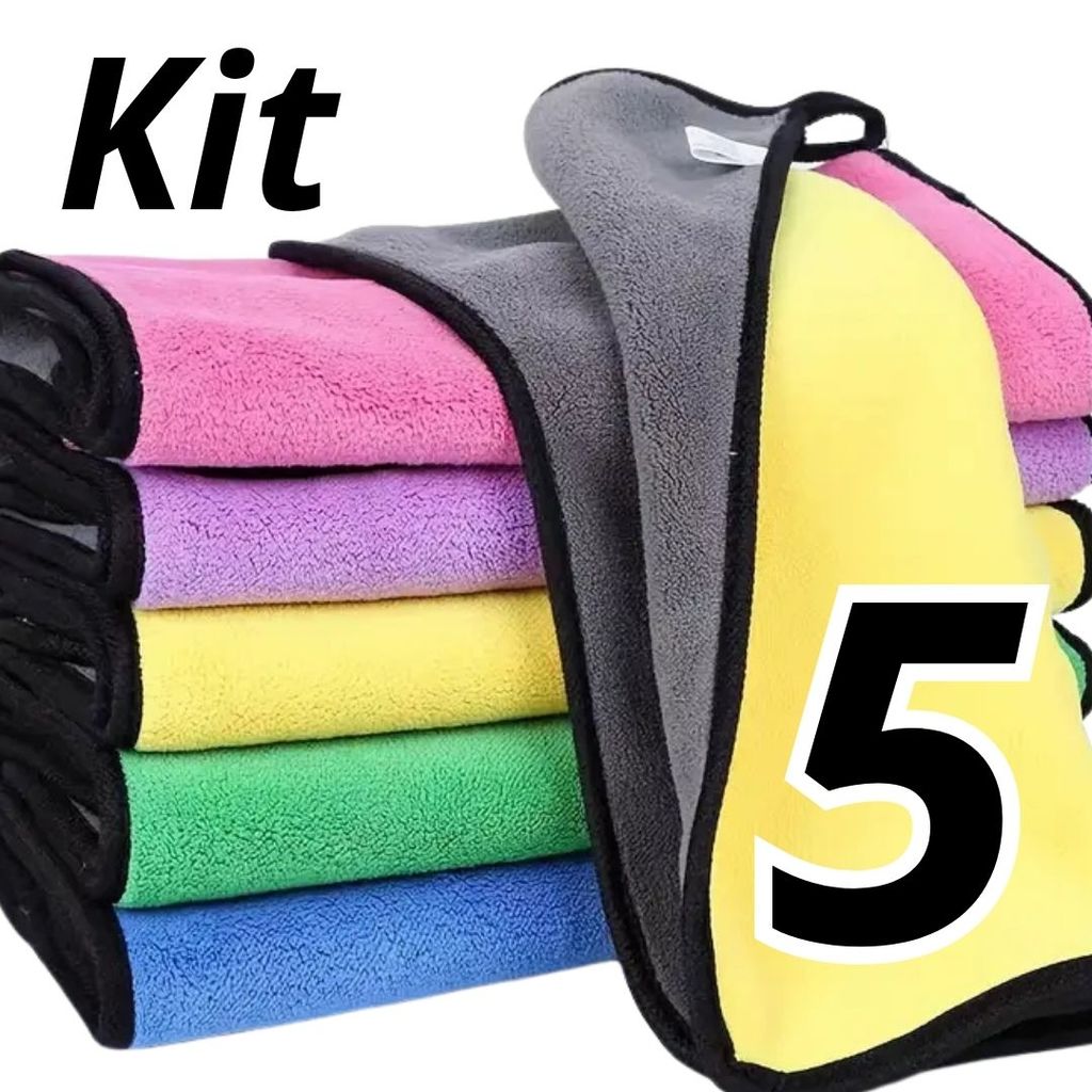 Kit 10 Toalhas de Microfibra Multiuso 40x40 Grossa Secagem Rápida Alta Absorção