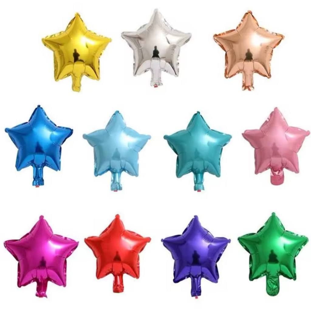 Kit 50 Balão Metalizado Estrela Dourado Prata Vermelho Azul Rosa 10 Polegadas 22cm em Oferta na Shopee