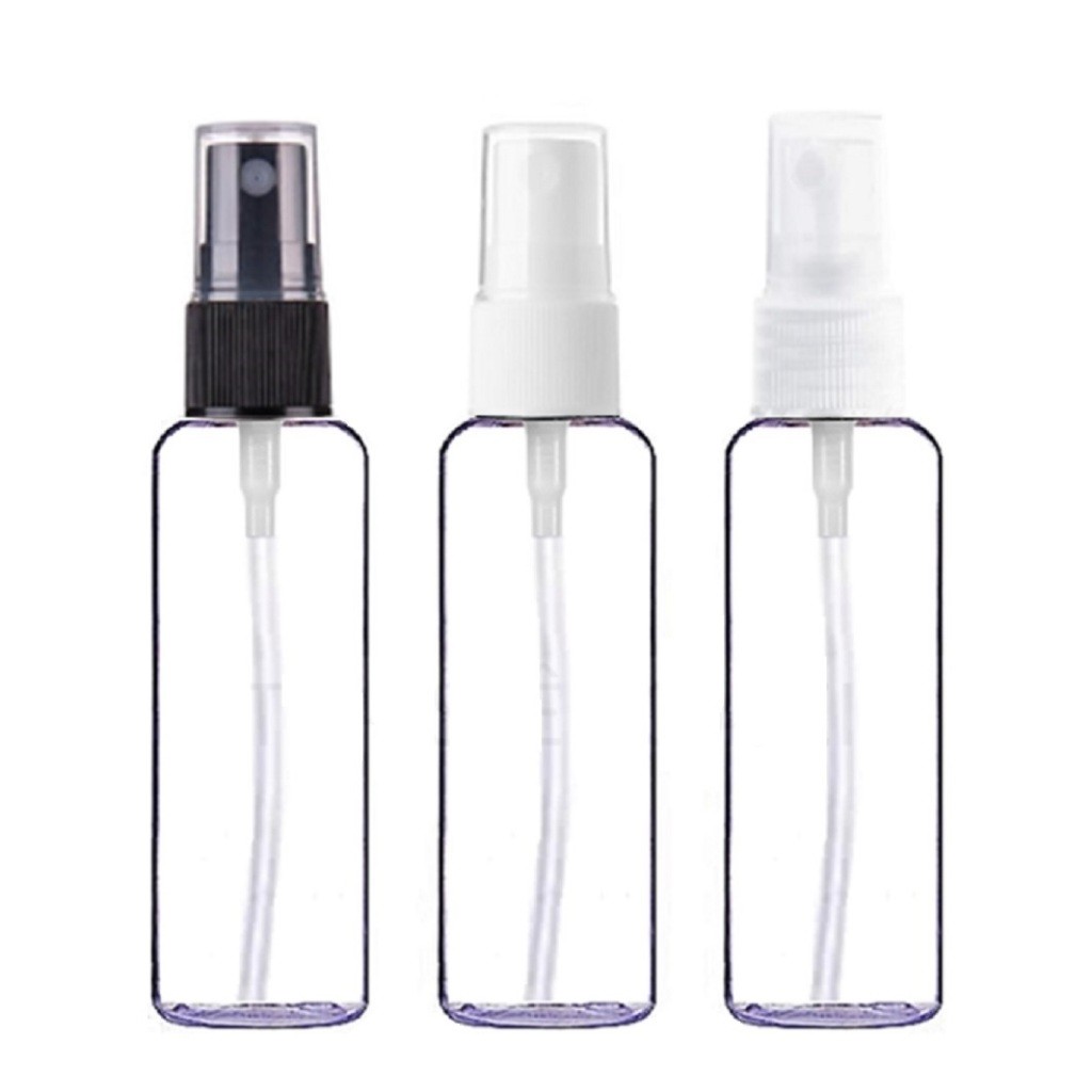 50 Frascos Plástico Pet 60 Ml Cilíndrico Com Válvula Spray