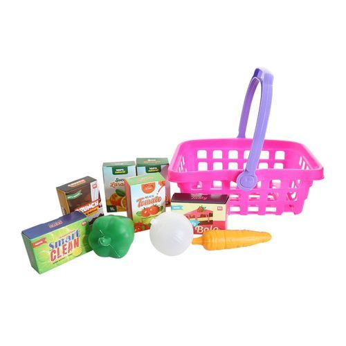 Cesta Supermercado Brinquedo Infantil Realista Frutas Legumes Diversao Educativo Completo