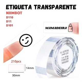 Etiqueta Transparente Niimbot D110 D101 D11 15x30mm 210pçs em Oferta na Shopee