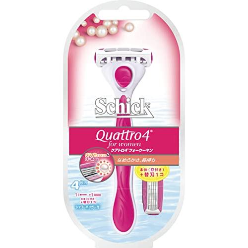 Schick Quattro 4 for Women Razor Holder (with 2 Replacement Blades) – Women’s Razor (1 blade pre-installed on the handle