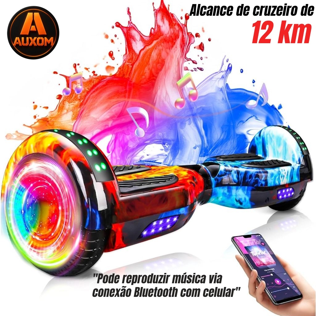 AUXOM Hoverboard Infantil 6.5"/8" com Bluetooth LED e Autobalanceamento Presente Perfeito para Crianças 600W