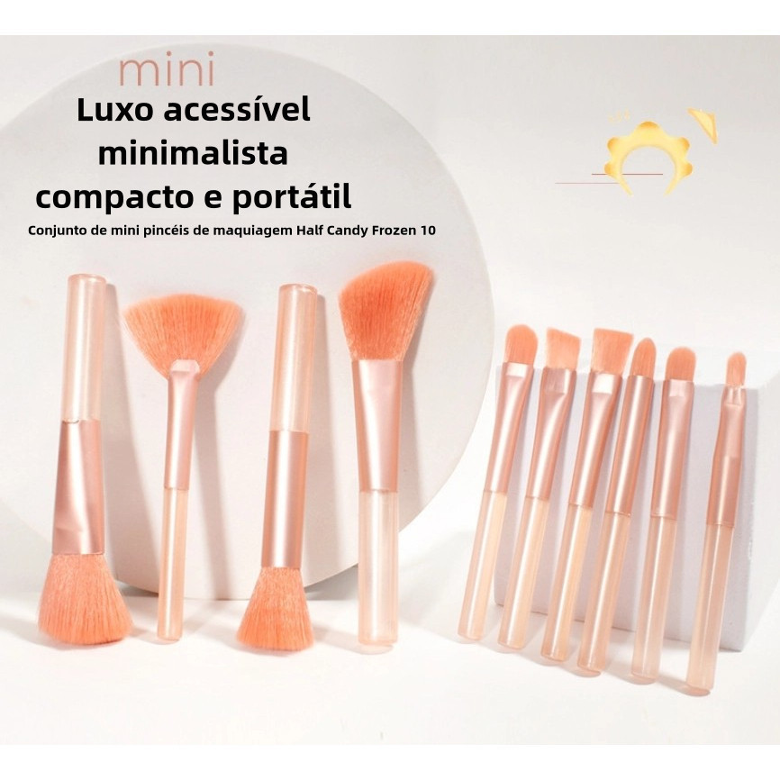 Kit Mini Pincéis de Maquiagem 10 em 1 – Compacto, Portátil e Elegante (Cor Enviada Aleatoriamente)shop here