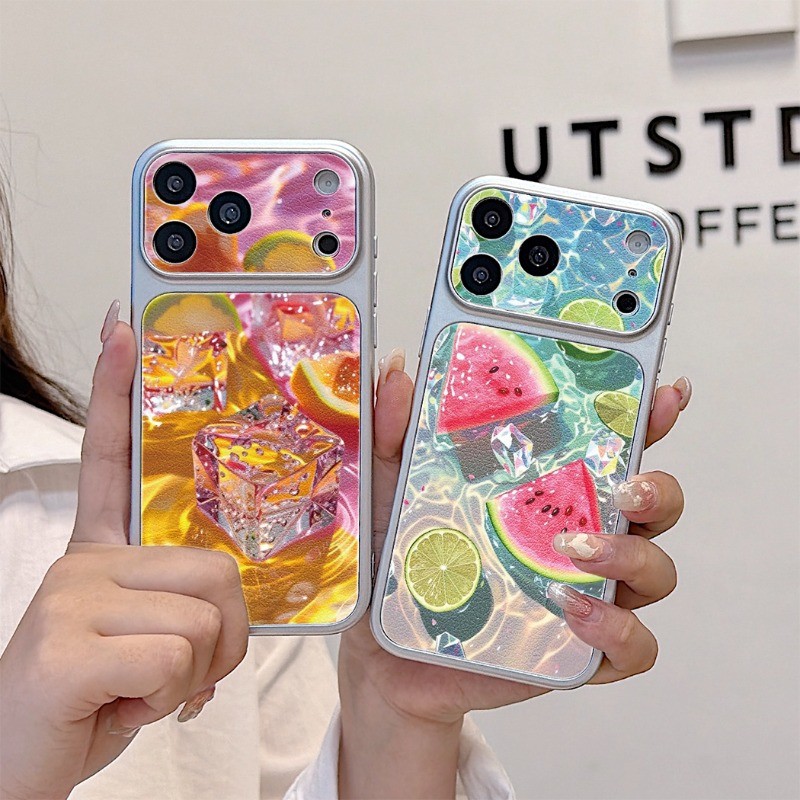 Cool Ice Drink Fruit Print Capas De Couro Para Samsung Galaxy A07 A06 M06 F06 A05S M05 A04S A04E M04 F04 A03 Core A03S A