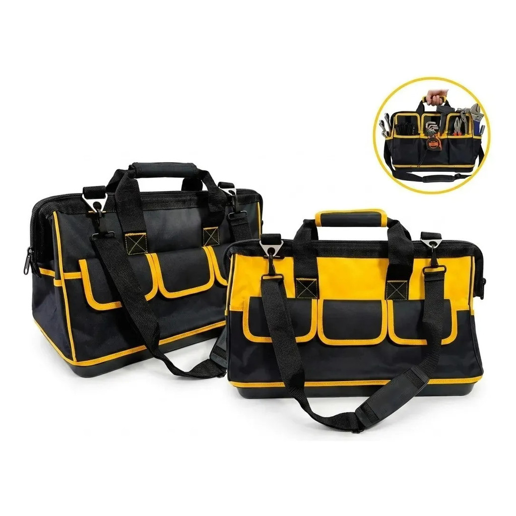 Bolsa de Ferramentas Oxford Lupita Para Eletricista Com 16 Bolsos e Base Rígida