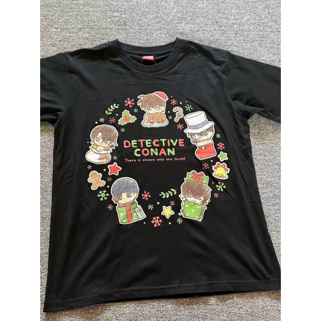 Comércio exterior masculino feminino verão dos desenhos animados impresso em torno do pescoço pulôver meia manga manga c