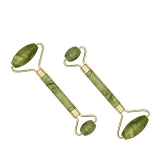 Rolo Pedra de Jade Placa Gua Sha Massagem Facial Anti Ruga - Rolinho