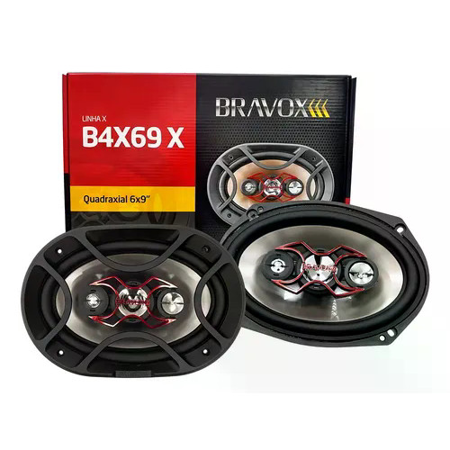 Alto Falante 6x9 Polegadas Bravox 140w Rms B4x69-x Quadriaxial Preto/prata