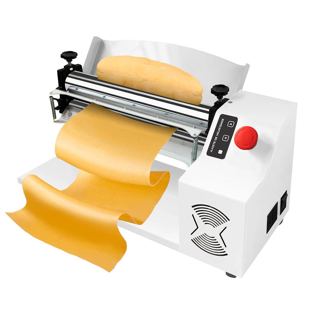 Cilindro Elétrico Com Ajuste Velocidade 40cm Massa Bivolt Pão Pizza Pastel 1 ano de garantia