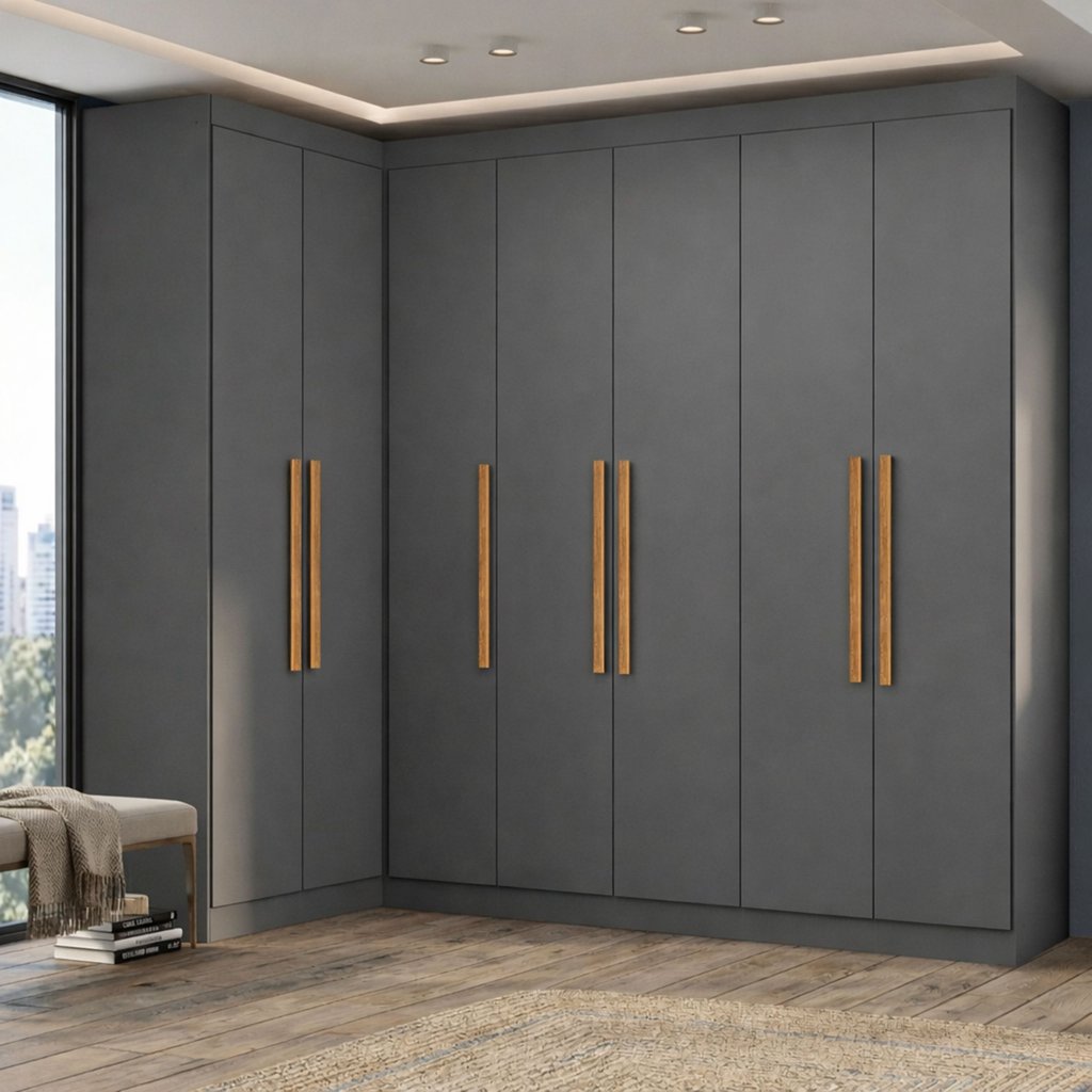 Guarda-Roupa Modulação 7 Portas Canto Paris Ônix