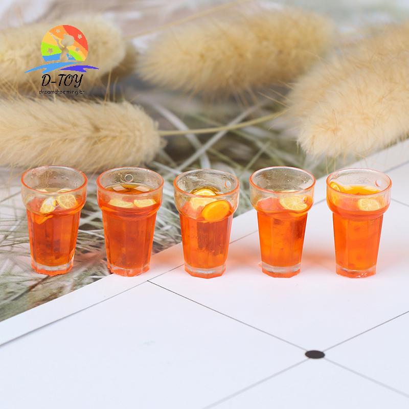 D-Toy 5 Peças 1 : 12 Casa De Bonecas Em Miniatura Comida Limão Xícaras De Chá Boneca Bebidas Modelo Brinquedo .