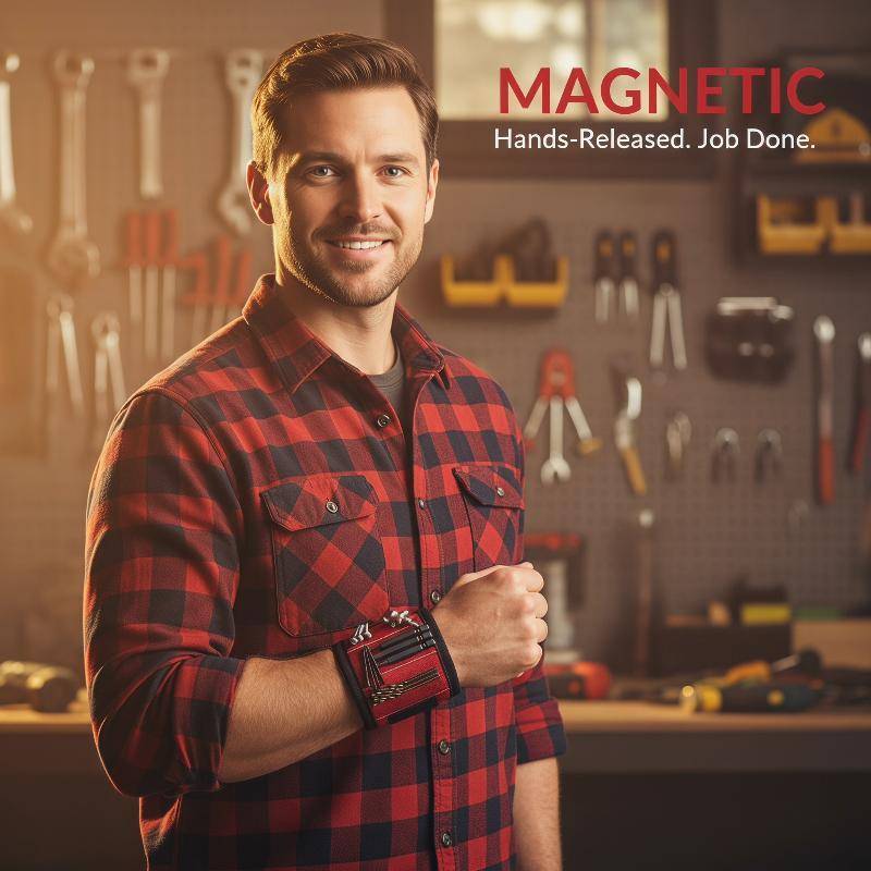 TSBR Pulseira Magnética Resistente , Ferramenta De , 15 Ímãs , Ferramentas Pequenas Seguras , Parafusos , Brocas De Unha