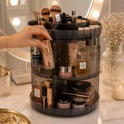 Organizador de maquiagem Acrílico Giratório 360º Suporte Para Cosméticos