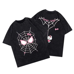 Camiseta Premium Algodão Confortável Estampada Coreano Bonito Dos Desenhos Animados HelloKitty