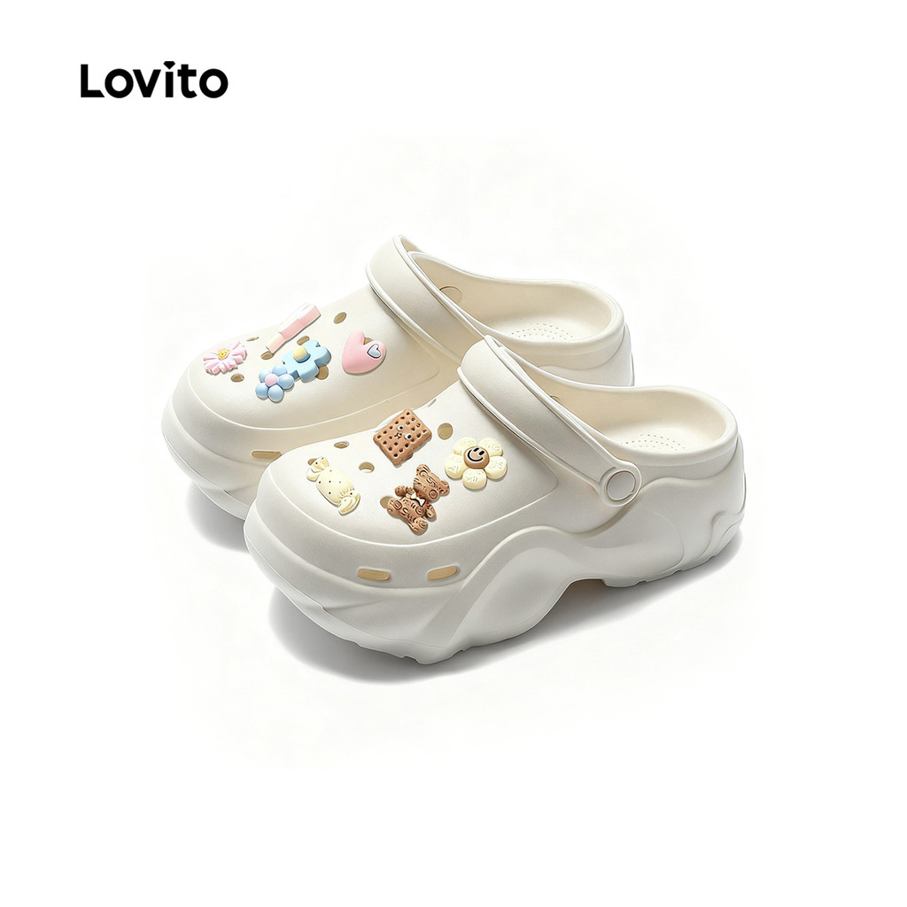 Lovito Casual Sandálias Femininas Leves e planas LFA97001