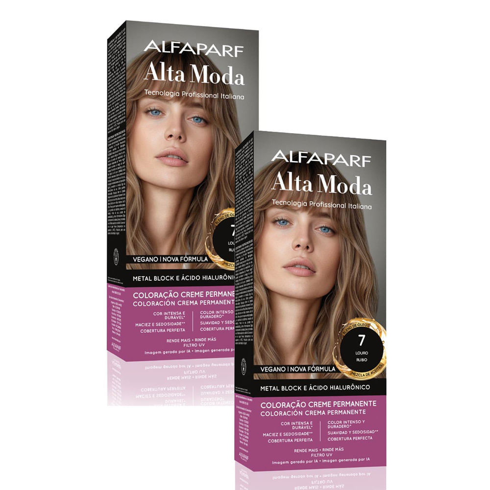 Kit 2 Tintura Creme Altamoda Alfaparf Mel 7 Kit