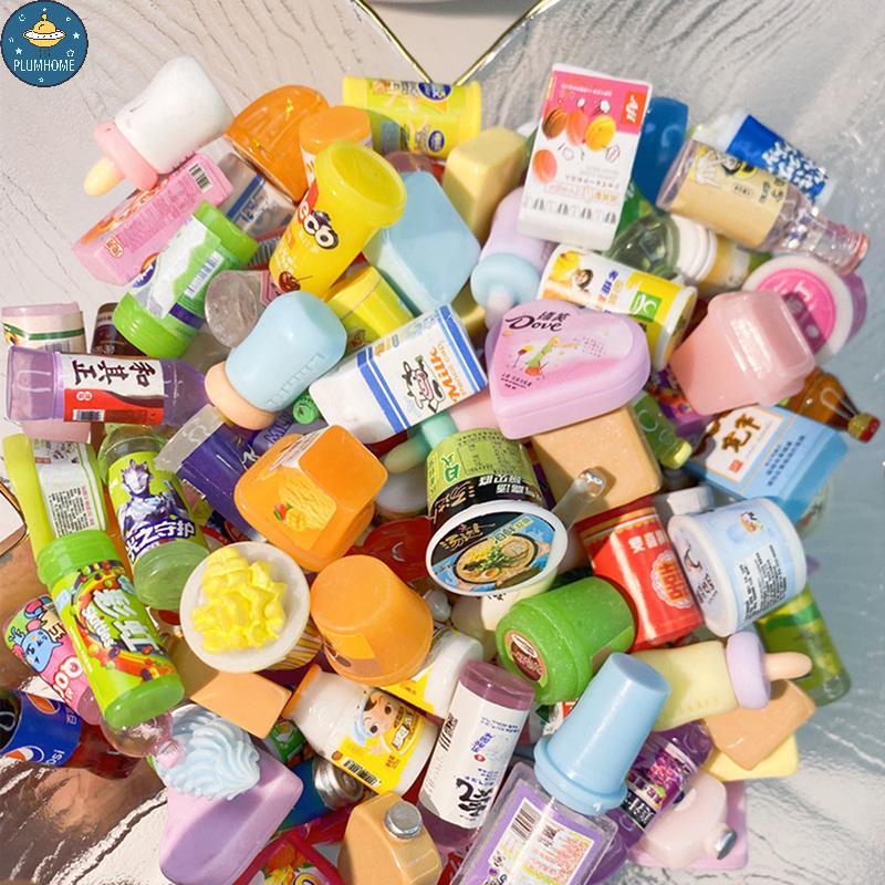 PLUMHOME 5 Peças Casa De Bonecas Em Miniatura Fofa Supermercado Comida Snas Mini Bolo Bebida Para Boneca Acessórios De C