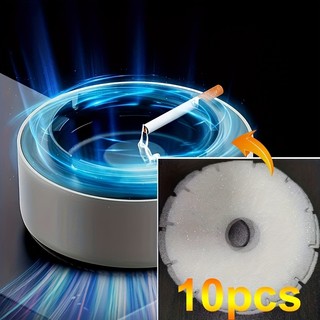 10 acessórios de cinzeiro de purificação de ar, elementos de filtro substituíveis redondos, adequados para cinzeiro inte