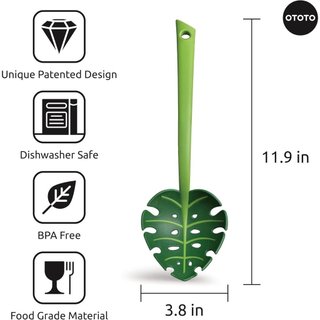 OTOTO Colher Jungle Spoon Monstera Ladle - Nylon resistente a altas temperaturas e sem BPA para cozinhar com utensílios 