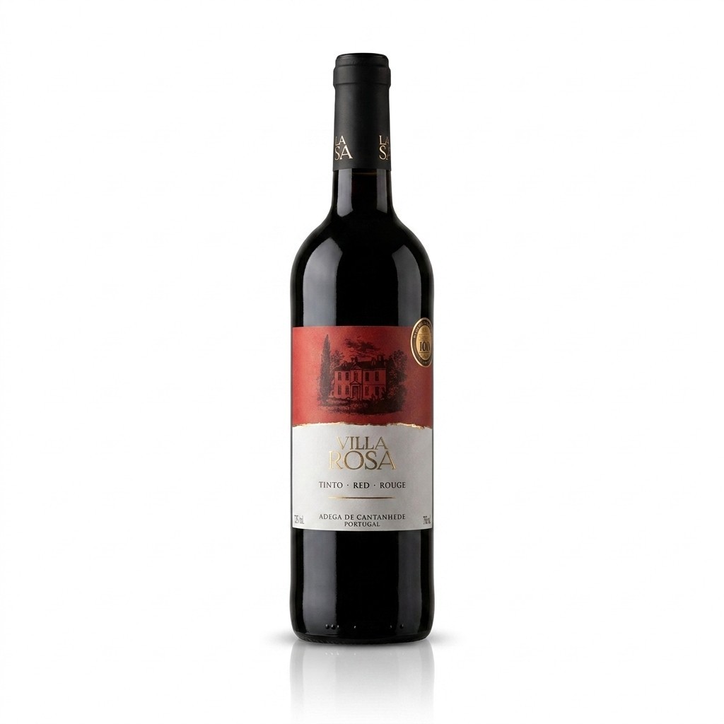 Vinho Tinto Portugues Villa Rosa Bairrada 750ml Seco Baga Aragonez Touriga Carnes Massas