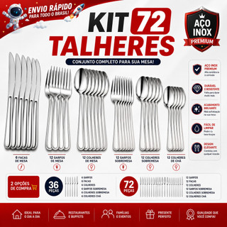 Jogo de Talheres em Aço Inox Premium Faqueiro Completo