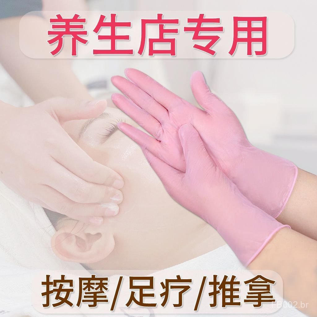 Luvas de manicure rosa especializadas para beleza corporal, trabalhos domésticos, tratamentos em salões de beleza, massa