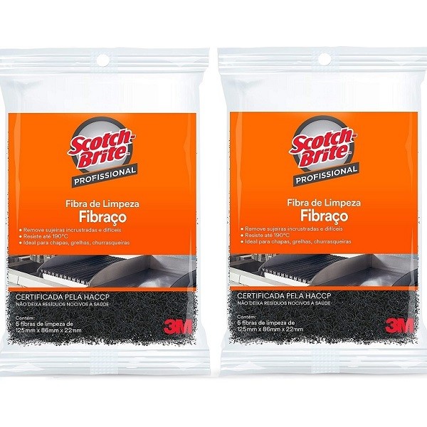 Kit com 10 Fibra de Limpeza Serviço Pesado SCOTCH Brite
