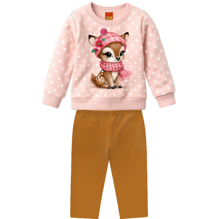 Conjunto Menina Moletom Peluciado e Legging Molicotton - Kyly