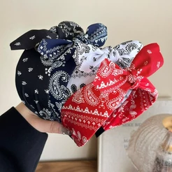 Retro Paisley Bandana Larga Moda Arco Hairband Acessórios De Cabelo Para Mulher
