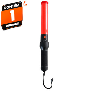 Bastão Sinalizador LED Recarregável 41cm Rotalux Batuta Sinalização Trânsito Obras Estacionamento Com Carregador