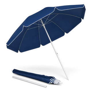 Guarda-sol Gigante Azul 2,2m Ajustável Uv Praia Piscina Camping
