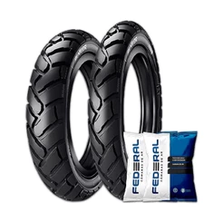 Kit Pneu Ira Bunker 90/90-19 e 120/90-17 + 2 Câmara Xre190