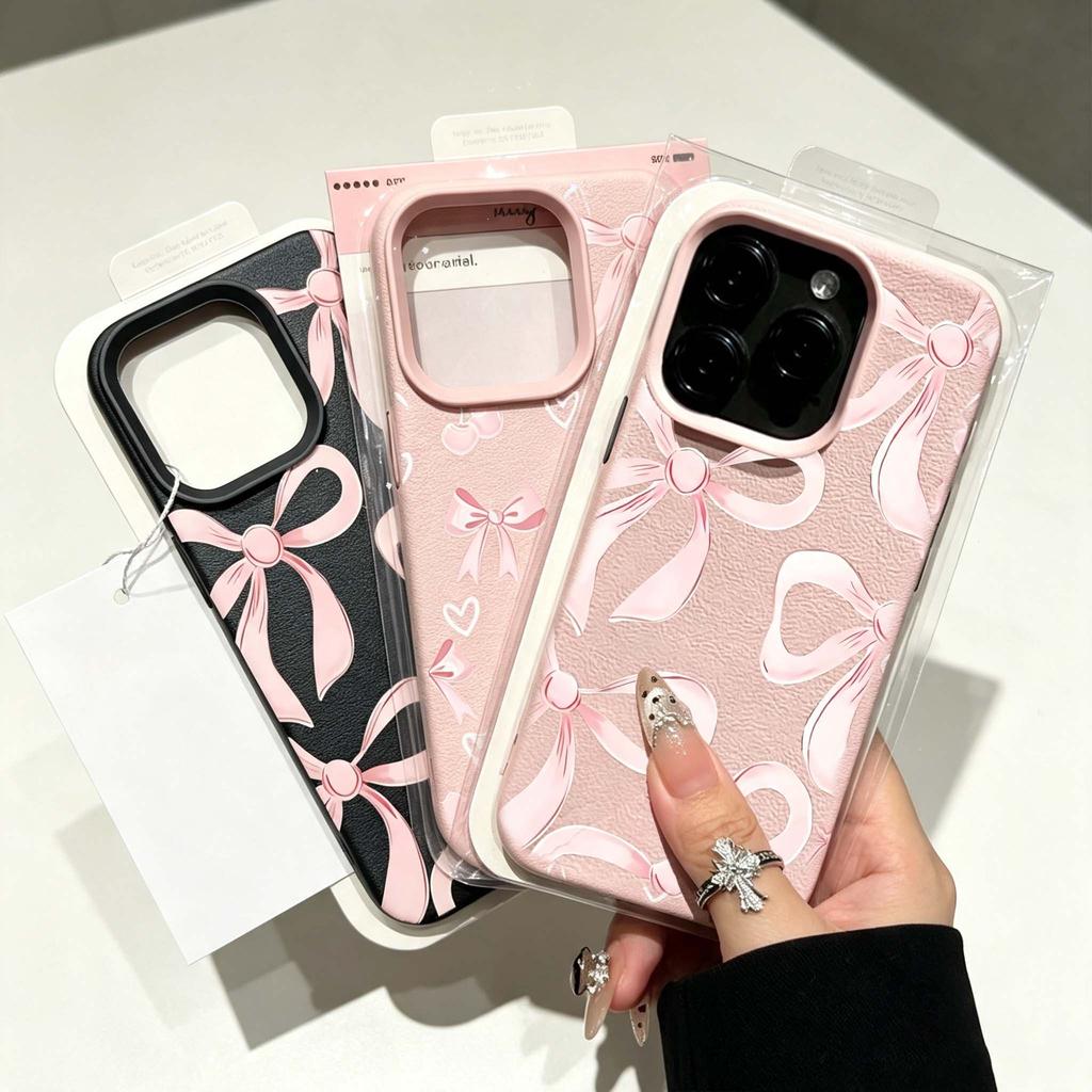 Rosa Brilhante Doodle Arco Bowknot INS Embalagem Para Samsung Galaxy A57 A37 A27 A07 A17 A36 A26 A15 A52 A54 A36 A55 A35