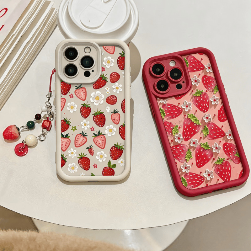 Capa De Frutas Morango Para Samsung Galaxy , A17 , A07 , A06 , A16 , A56 , A36 , A26 , A55 , A54 , A32 , A12 , A22 , 5G 