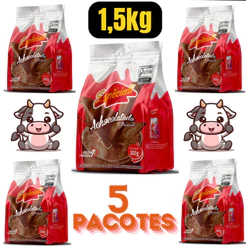 Achocolatado Chocolate em Pó Alimento Vitaminado Leite 7 Vitaminas 5 Unidades