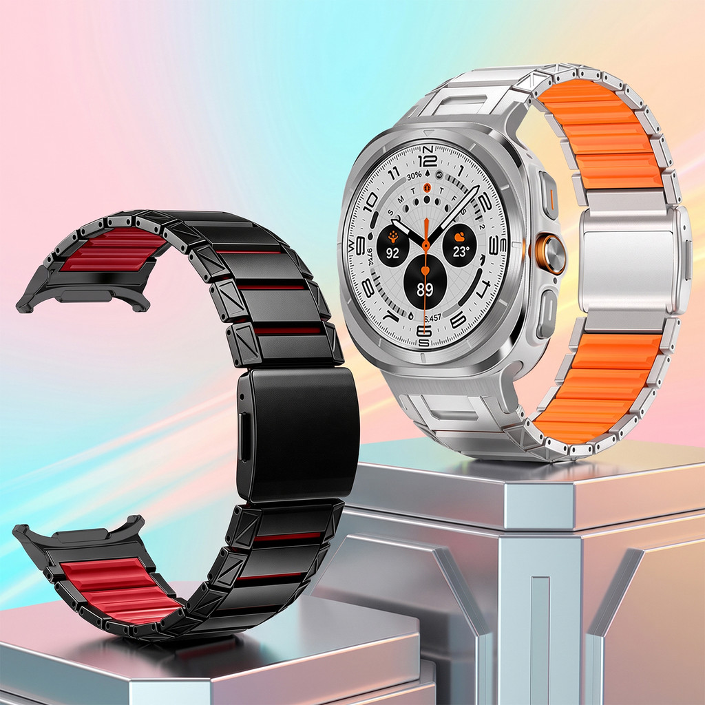 Pulseiras De Fecho Magnético Pulseira De Silicone + Titânio Para Samsung Galaxy 