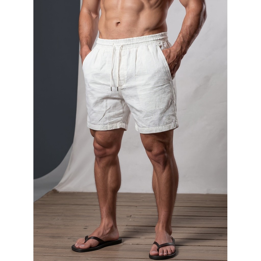 Kit 3 Bermudas Masculinas Linho Elastano Praiana Confortável Verão — Mundo elegante shopp