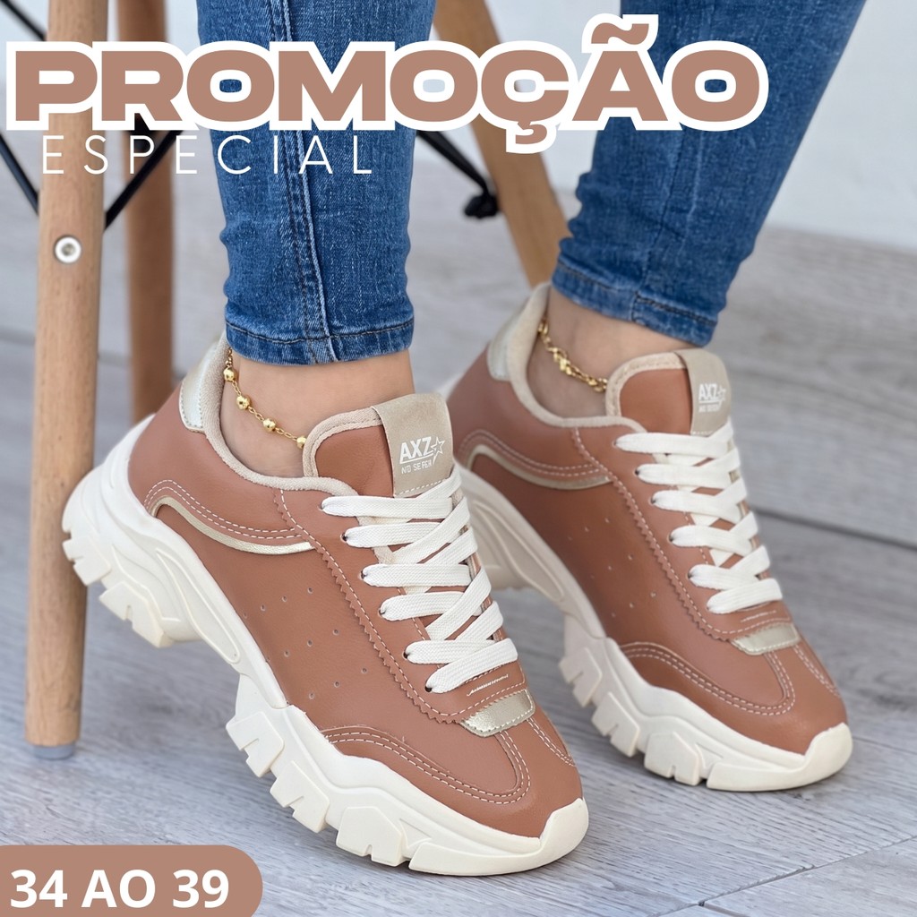 Tênis Feminino Sneaker Plataforma Moda Urbana Confortável Para Mulheres Fashion
