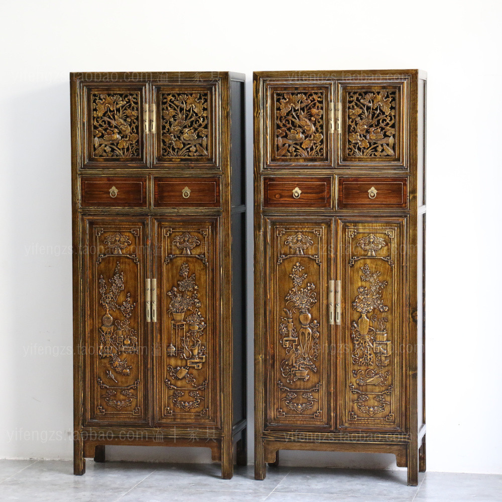 Retro nostálgico móveis antigos armário de madeira maciça estilo chinês antigo clássico antigo estante simples decoração