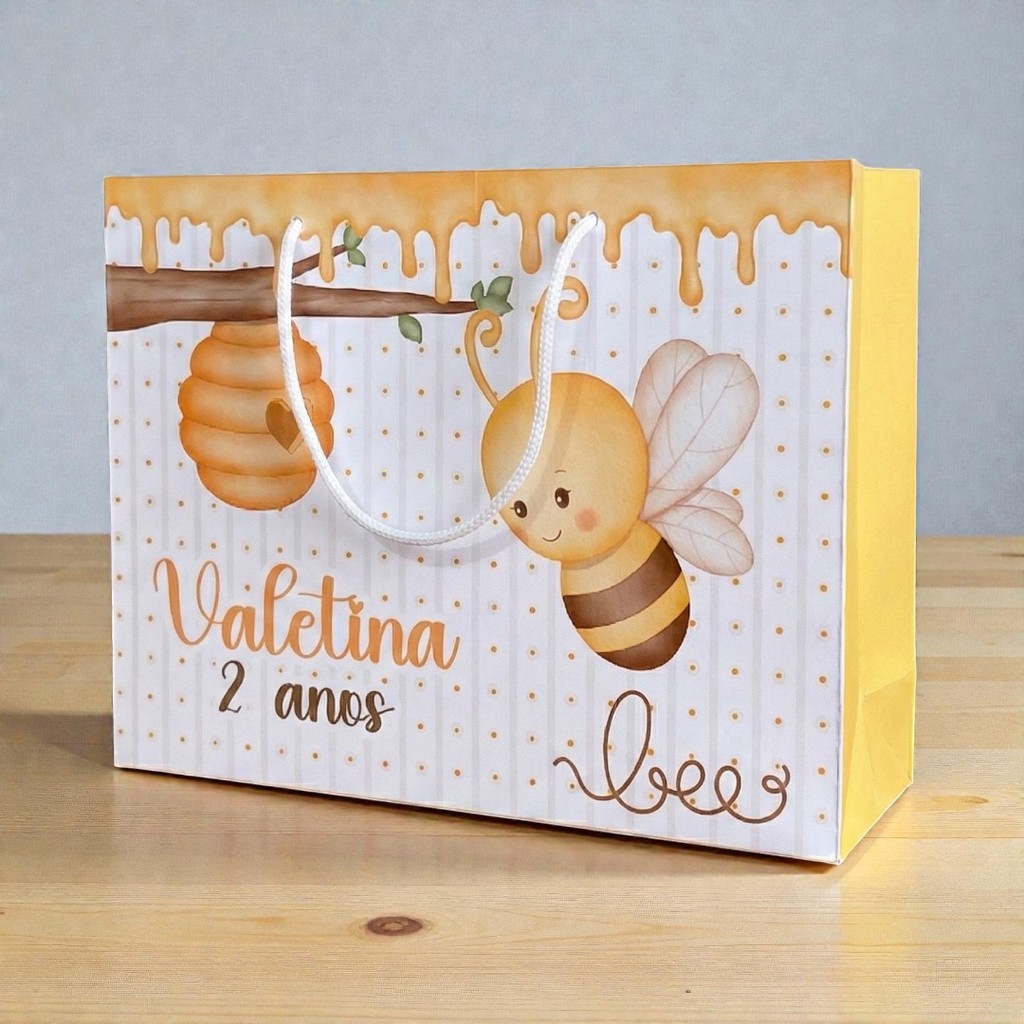 SACOLA  ABELHINHA  Personalizado | Sacolinha | Lembrancinha | Mimos | Aniversário ABELHINHA