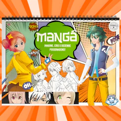 Livro De Colorir Caderno De Desenho Edição Mangá Pintura Coloring Book Espiral vol. 2. Verde