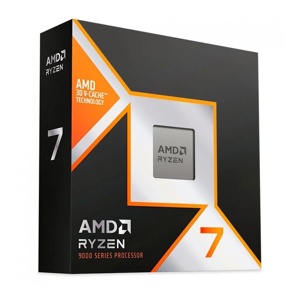 Processador AMD Ryzen 7 9800X3D, 4.7GHz (5.2GHz Max Turbo), Cache 8MB, 8 Núcleos, 16 Threads, AM5, Sem Vídeo Integrado