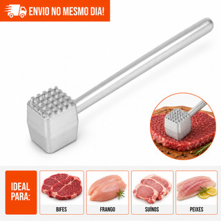 Martelo Amaciador de Carne em Alumínio Manual Batedor de Bife Cozinha Profissional e Doméstico