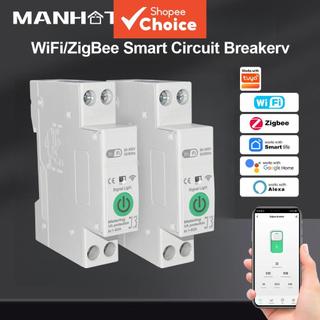 Disjuntor Inteligente Din Rail 1A-63A Ajustável com Medição, Compatível com Tuya WiFi/Zig…