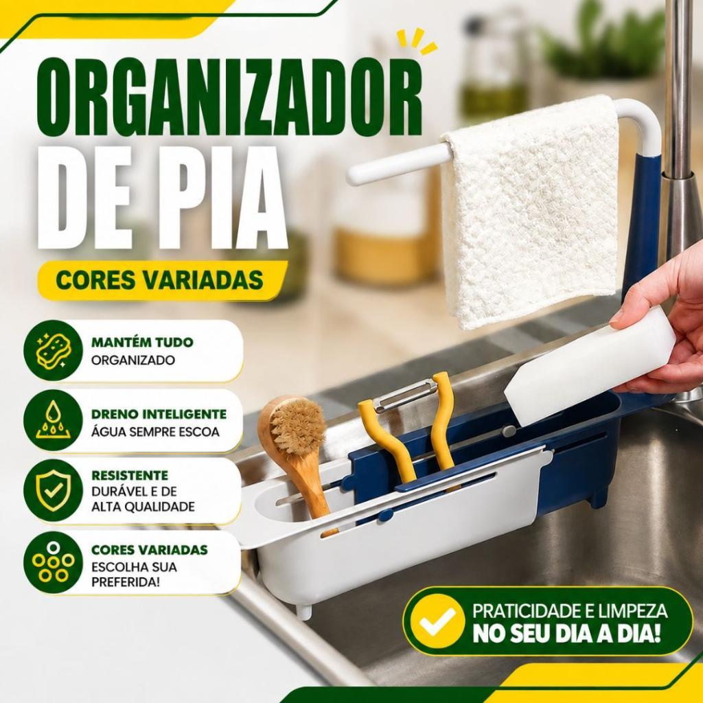 ORGANIZADOR DE PIA MULTIFUNCIONAL – PRATICIDADE E ORGANIZAÇÃO PARA SUA COZINHA