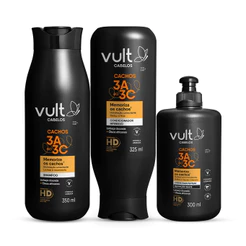 Kit Vult Cabelos Cacheados 3A a 3C Definição Suave (3 Produtos)