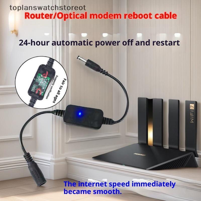 TOL 1 Pçs Cronometragem 24H Desligamento Automático Linha De Reinicialização DC 5V-15V 5.5x2.1mm Rout-er WiFi Roteador M