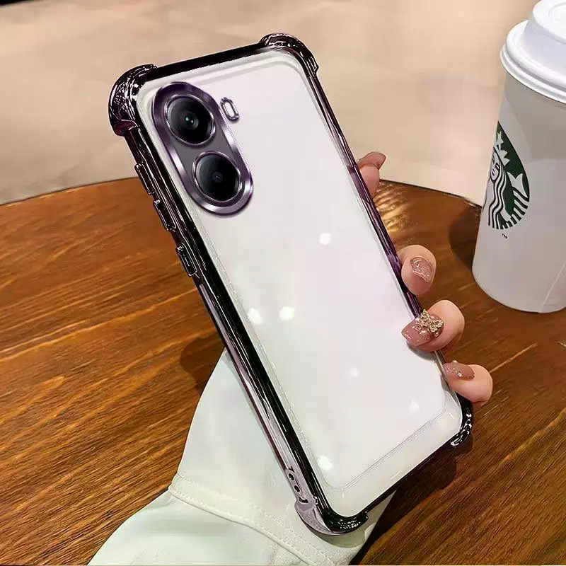 Samsung A12 A22 A32 A52 Galaxy S26 S25 Edge S24 Plus S23 S22 S21 Ultra FE Plating TPU Four Corner Shockproof Transparent